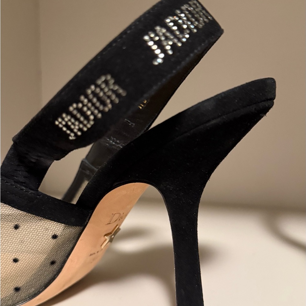 Dior Black Mesh Slingback Heels - Picture 15 of 16